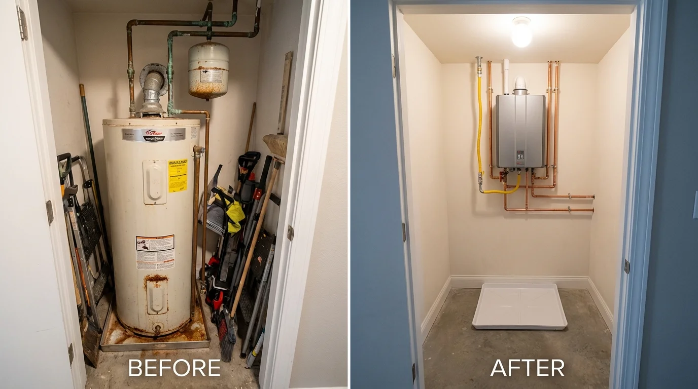 Tank water heater versus wall-mounted tankless unit comparison for Liberty, SC homeowners